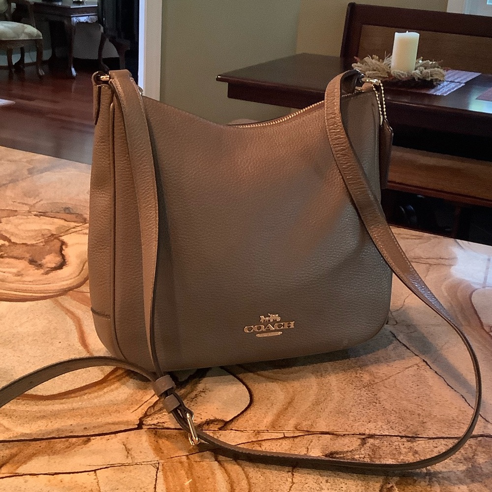 Coach Taupe Leather Shoulder Bag